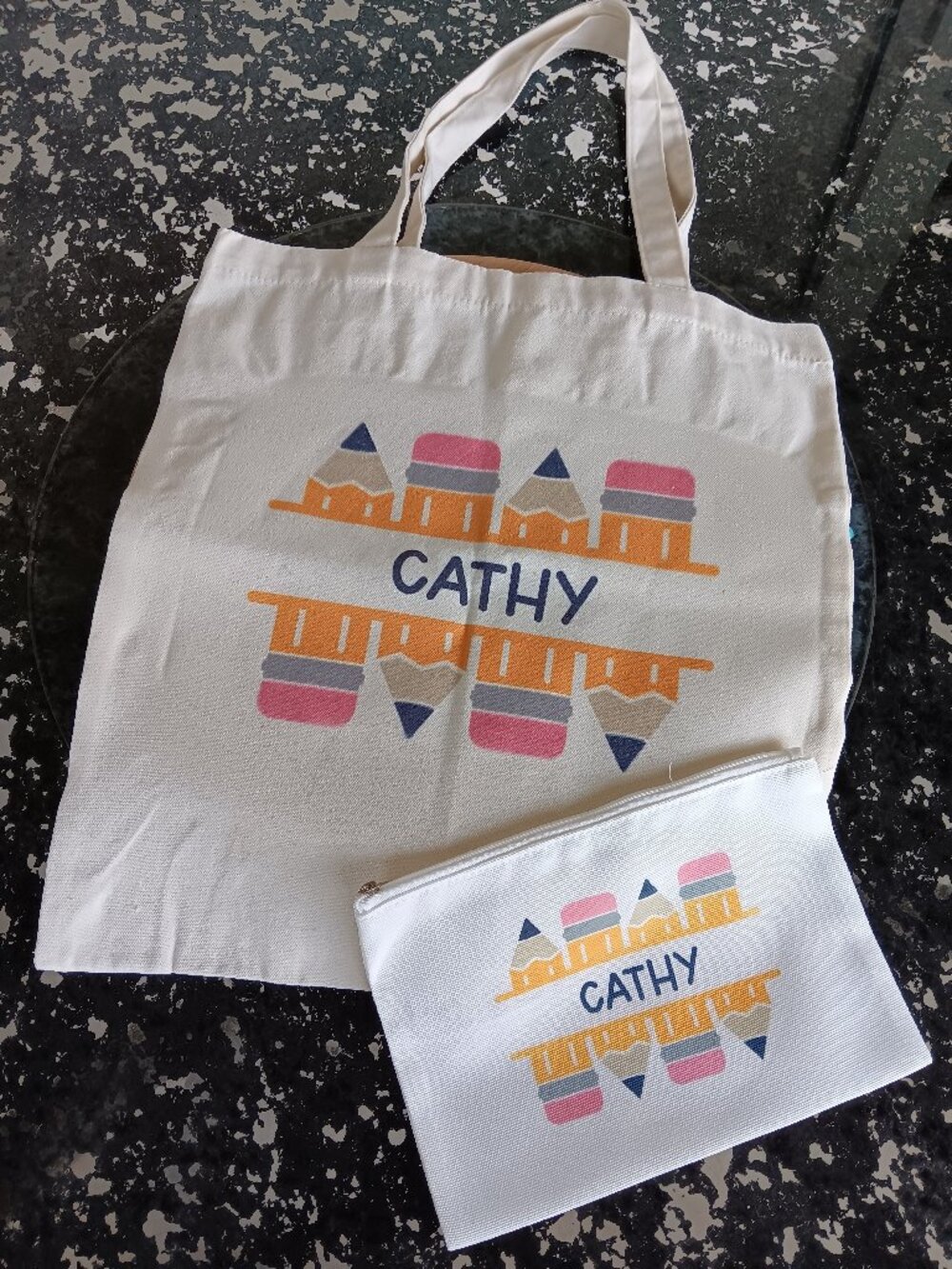 tote bag and pouch